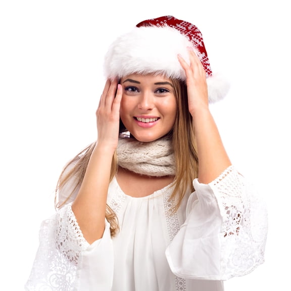 LEORX Knitted Hats For Women Santa Hat Red Knitting Wool 1Pc Warm