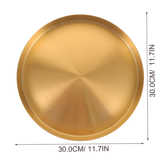 WINOMO 1Pcs 430 Stainless Steel Metal Tray Golden Everyday Use 11.8X11.8X1.2In