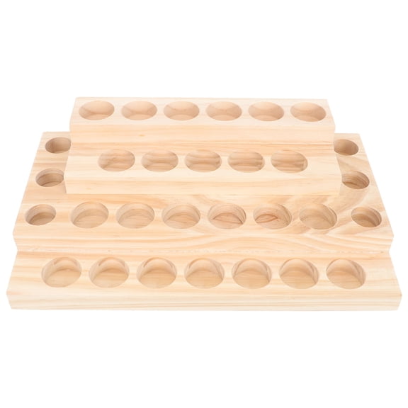 WINOMO 1Pcs Rectangular Khaki Wood Essential Oil Holder For Home Use And Office Organization