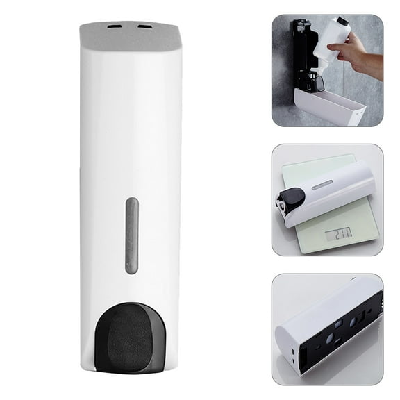 LEORX Shower Gel Dispenser Wall Mounted Hand Press White Abs 1Pack For Bathroom