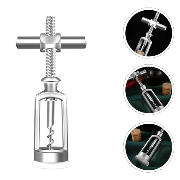 WINOMO 1Pcs Silver Cross Shape Zinc Alloy Steel Wine Bottle Opener Tool Corkscrew For Adults Home Use