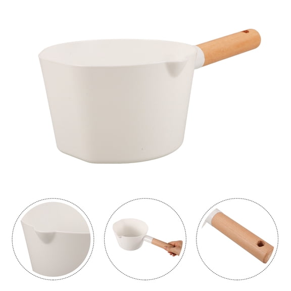 WINOMO 1Pcs Wood Water Ladle Long Handle Bath Ladle for Bathroom Home