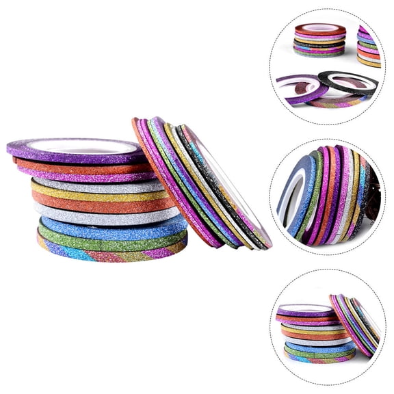 WINOMO 1set Nail Striping Tape Colored Nail Art Decor Stickers Widths Colors Each 30pcs
