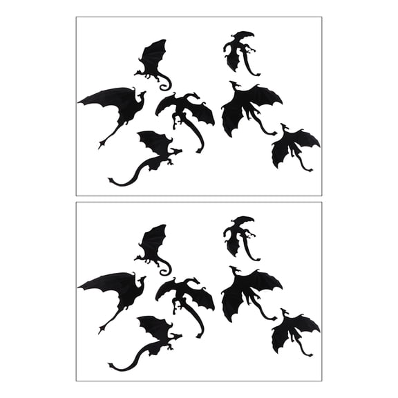 WINOMO 2 Sets Decor Black PVC 3D Flying Effect for Decorations for Smooth Surfaces