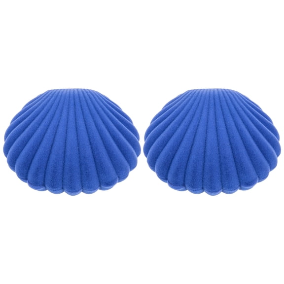 WINOMO 2Pack Earrings Storage Case Blue Lint Travel Jewelry Box For Girls And Women