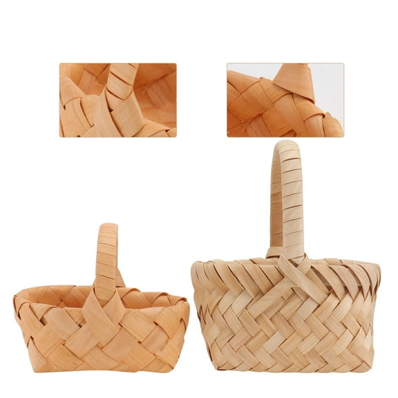 WINOMO 2Pcs Decorative Flower Basket Khaki Photography Prop Wedding Events