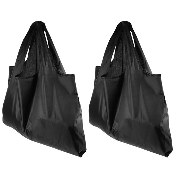 LEORX Black Oxford Tote Bag Large Capacity Portable Foldable Pouch 2Pcs