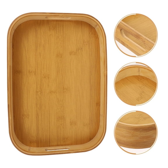 WINOMO 3Pack Small Bamboo Tray with Khaki Color for Household Item Practical Storage
