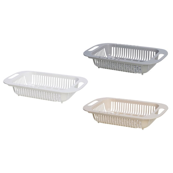 LEORX 3Pcs Retractable Kitchen Sink Basket for Vegetable Washing and Fruit Draining