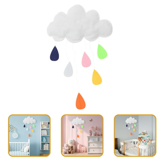 LEORX Felt Clouds Wall Felt Cloud Hanging Decor White 3Pcs