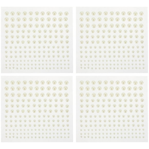 WINOMO Pearl Stickers White 4 Sheets Festival Makeup Face Decoration