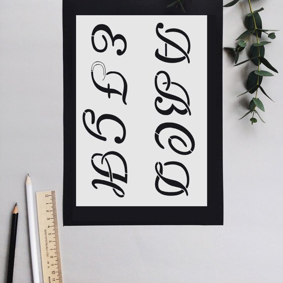 WINOMO 40pcs Letter Symbol Stencils Stamping for Leisure Time White Plastic Template