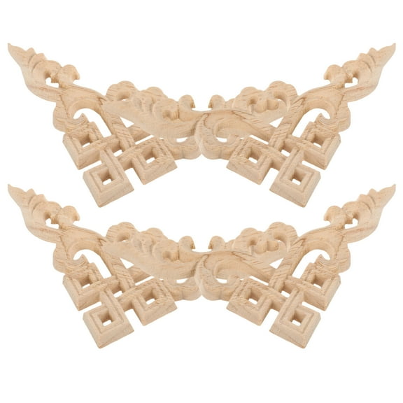 LEORX 4Pcs Wooden Corner Applique Wood Trim for Doors Cabinets and Mirrors