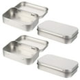 thumbnail image 1 of WINOMO Storage Tin With Lid Tinplate Silver 4Pcs Simple Design Portable Storage Box, 1 of 8
