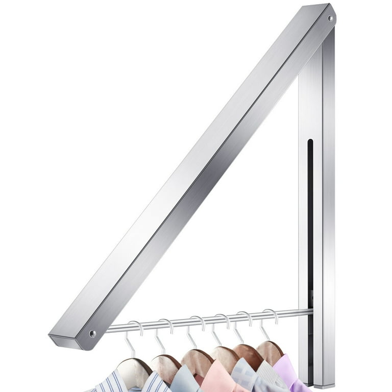 WINOMO Alumimum Wall Adjustable Clothes Hanger Rack Bracket for Laundry Organization Closet Storage System Silver Walmart
