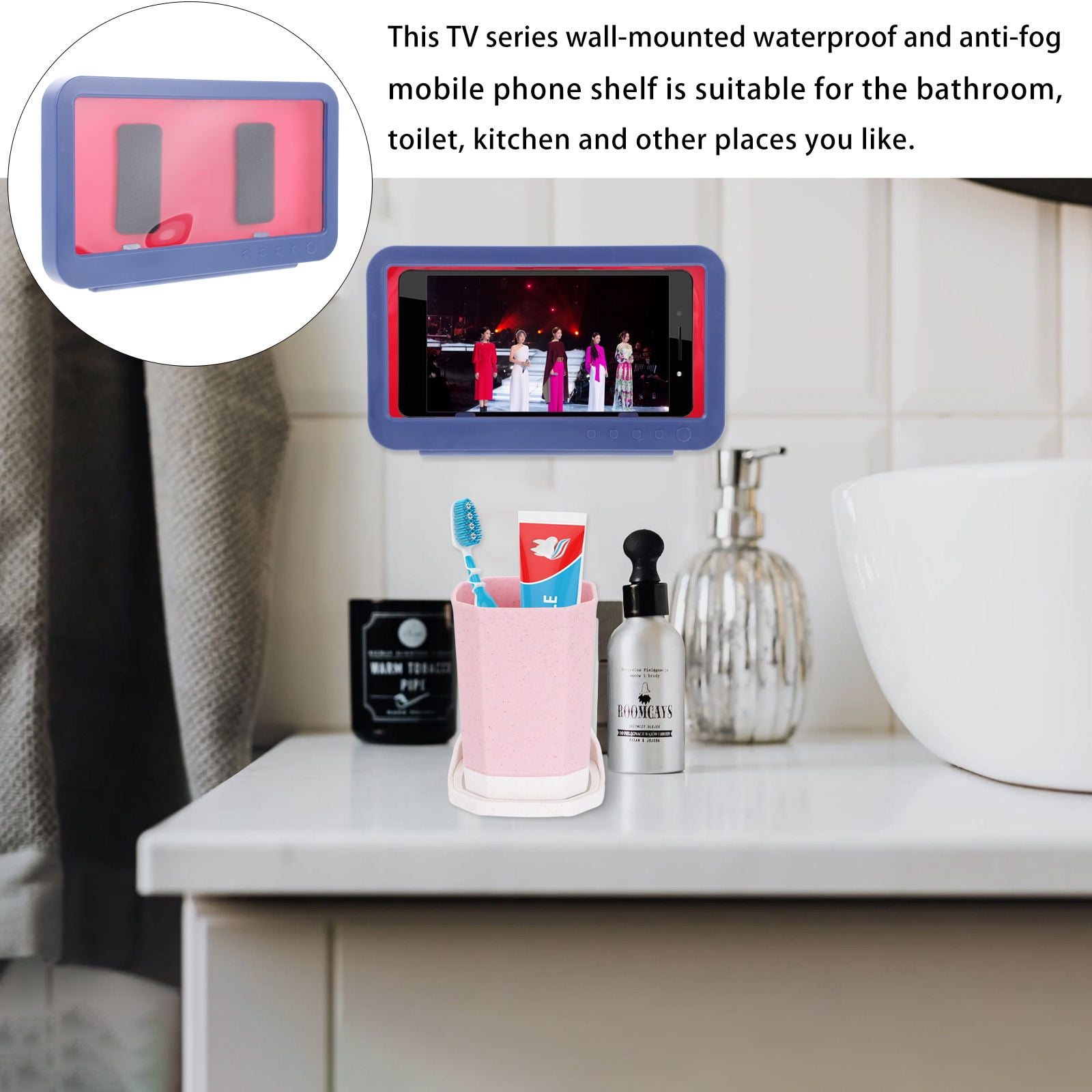 Space-Saving Bathroom Rack Cellphone Holder – Perfect for Modern Bathrooms