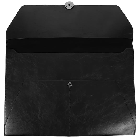WINOMO Document File Folder Black Leather File Organizer 1Pcs