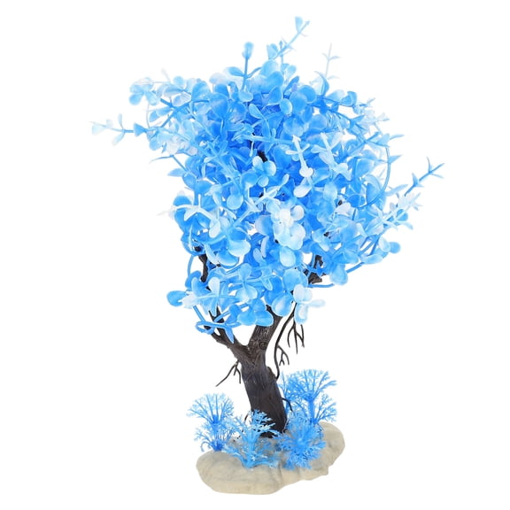 WINOMO Blue Resin Artificial Tree for Fish Tank Decoration and 7 inch