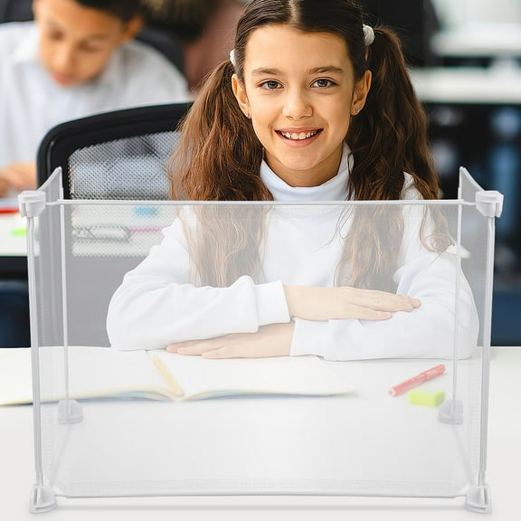 WINOMO Desk Privacy Panel Transparent Scratch Proof Material 3Pcs Office Use