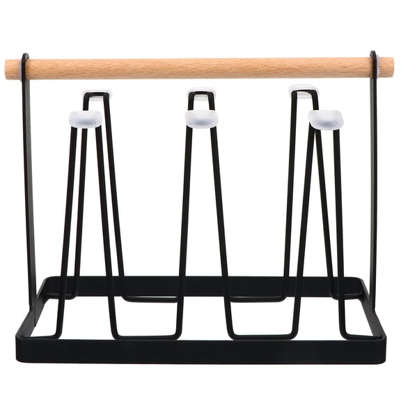 LEORX Iron Cup Drainer Black for Mugs and Glasses Simple Structure 1Pc