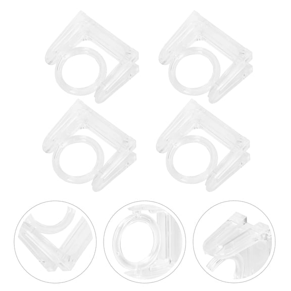 LEORX Curtain Rod Bracket 2 Pairs Modern Style Circular Ring No Drill Installation