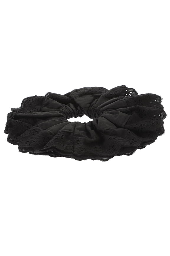 Lace Hair Scrunchies Hair Accessories Wedding Guest Black Fabric 1Pcs