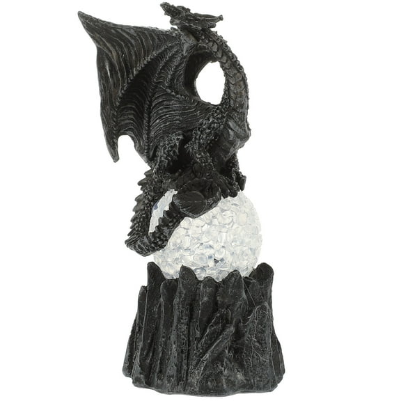 LEORX Animals Sculpture Antique Style Dragon Figurine Resin Black 1Pcs