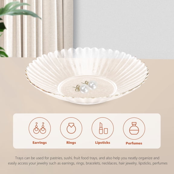 WINOMO Glass Serving Dish 1Pcs Multi Purpose Fruit Tray with Square Shape for Afternoon Tea Plates in Restaurants