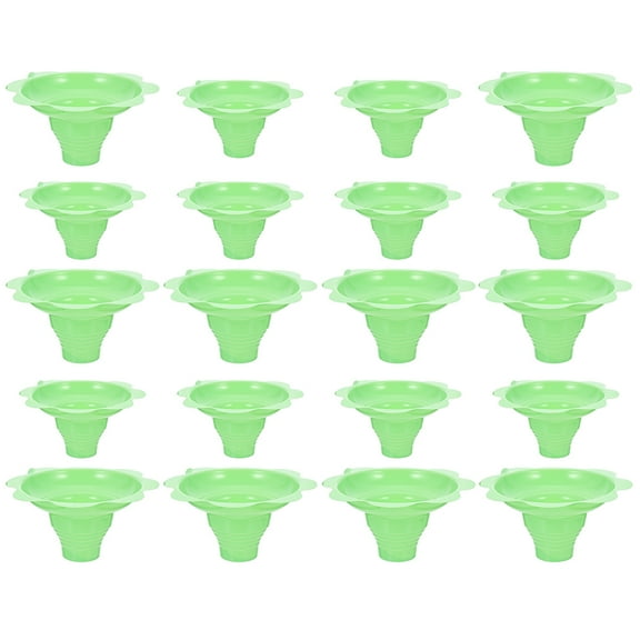WINOMO Green Disposable PET Cups for Home Use Ideal for Dessert Smoothie and Ice Cream 20 Pcs