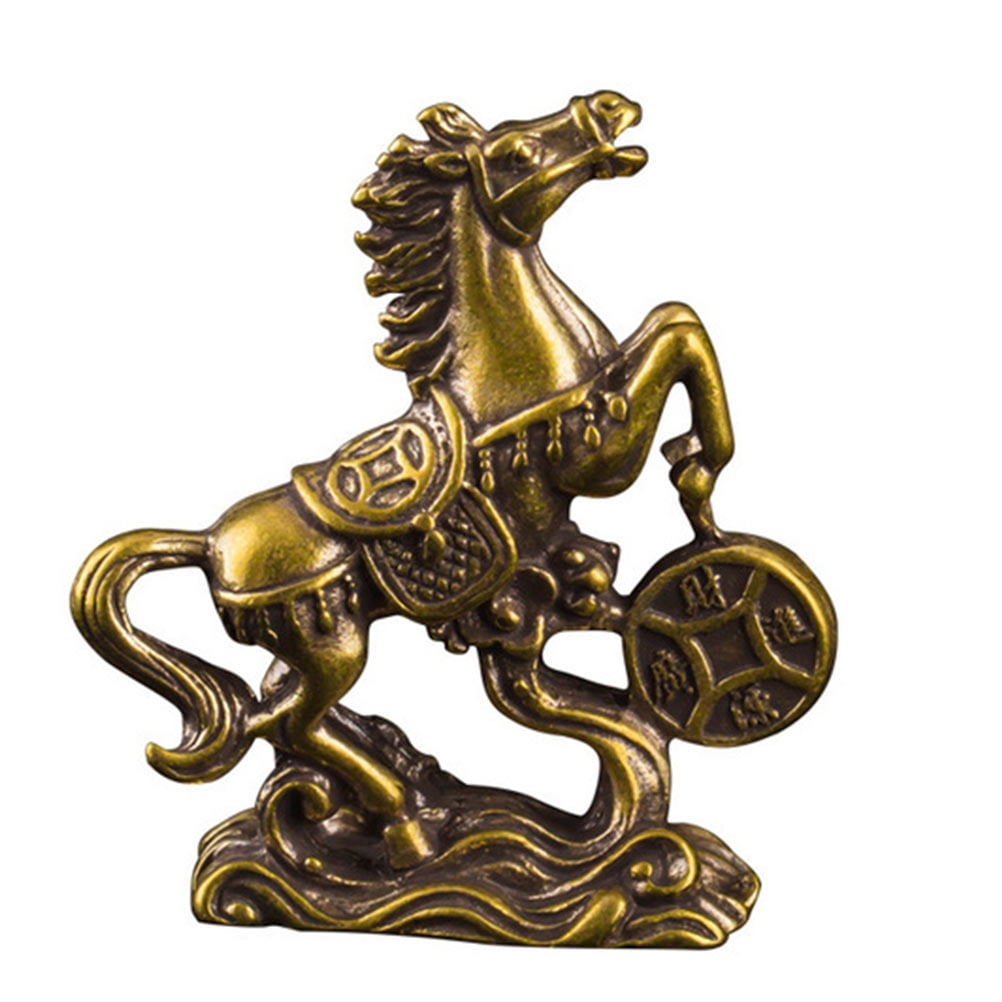 Gold Standing Horse Statue – 14.6 Inch Resin Figurine, Contemporary Tabletop Decor For Home Office 2 thumbnail image