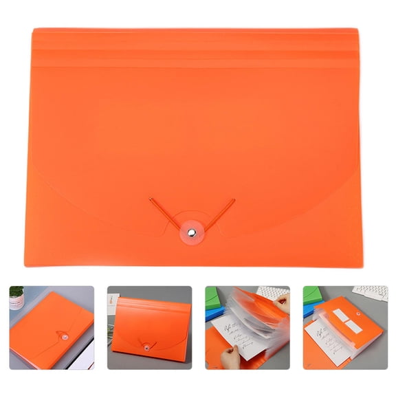 LEORX Portable Orange File Organizer Folder for Office School Travel Document Storage