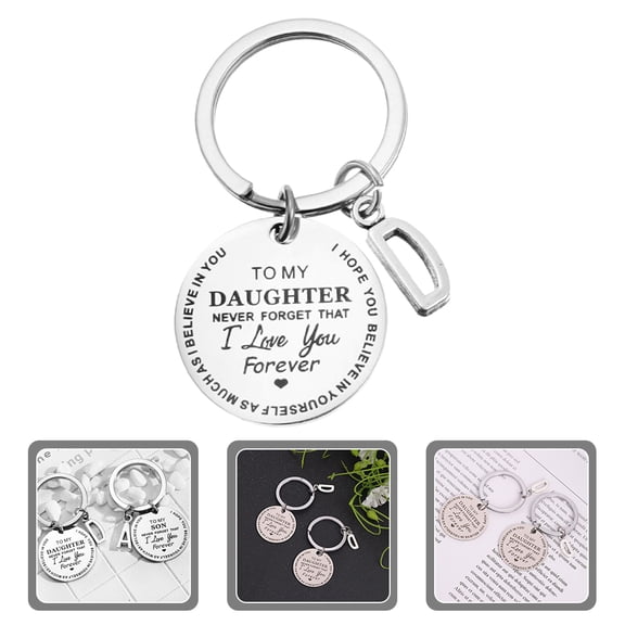 LEORX Daughter Keychain Stainless Steel Inspirational Message 1Set