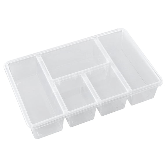 LEORX Divided Storage Bins Refrigerator Organizer Bin Transparent 1Set