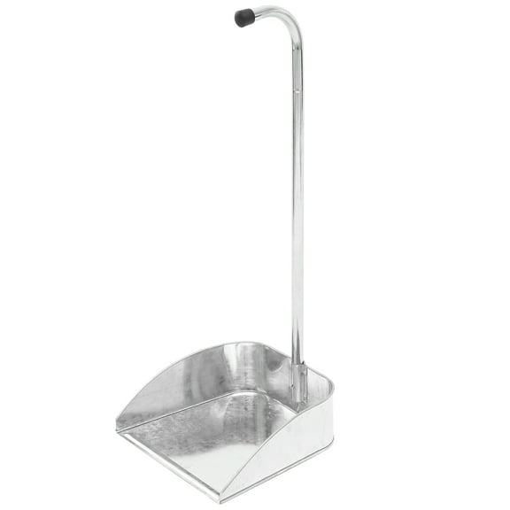 LEORX Dustpan with Handle Pivot Silver Galvanized Iron Dustpan 1Pack for Outdoor Use