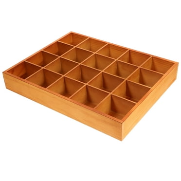 MUCKLILY Wooden Divider Organizer Box With 9 Compartments