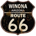 thumbnail image 1 of WINONA, ARIZONA Route 66 Shield Metal Sign Man Cave Garage Size: 12"x 12", 1 of 5