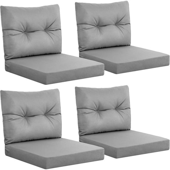 WINSOON 24x24 Inch Outdoor Deep Seat Cushion Set,Waterproof and Resistant Set Of 4-Dark Gray
