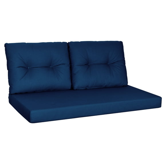 WINSOON 48 x 24 Inch Outdoor Loveseat Cushion Set-Navy Blue