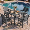 thumbnail image 1 of WINSOON 5-Piece HIPS All Weather Outdoor Patio Dining Sets, 1-Table 4-Chairs, Sturdy Frame & Easy to Install for Family Use，Grey, 1 of 9