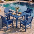 thumbnail image 1 of WINSOON 5-Piece HIPS All Weather Outdoor Patio Dining Sets, 1-Table 4-Chairs, Sturdy Frame & Easy to Install for Family Use,Navy, 1 of 9