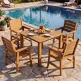 thumbnail image 1 of WINSOON 5-Piece HIPS All Weather Outdoor Patio Dining Sets, 1-Table 4-Chairs, Sturdy Frame & Easy to Install for Family Use，Teak, 1 of 6