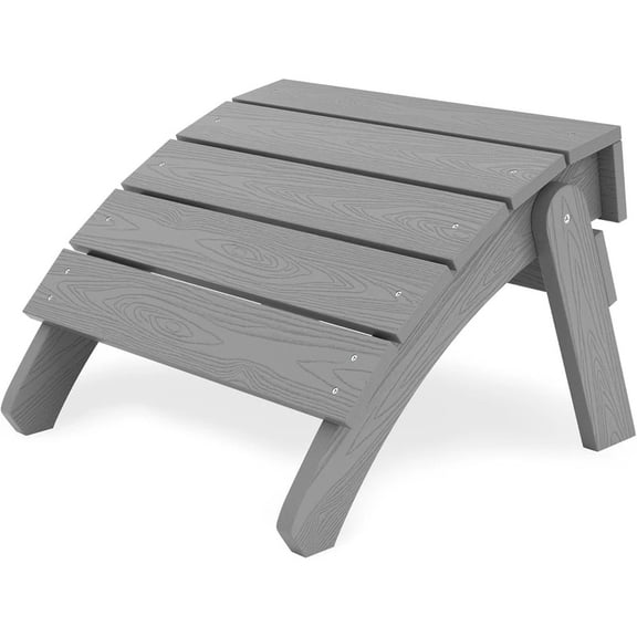 WINSOON Adirondack Ottoman, Folding Adirondack Foot Rest, Faux Wood Grain, Weather Resistant & Easy to Clean