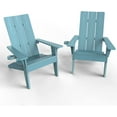 thumbnail image 1 of WINSOON All Weather HIPS Adirondack Chair with Cup Holder set of 2, Outdoor Patio Chairs, Blue Finish, 1 of 7