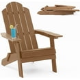 thumbnail image 1 of WINSOON All Weather HIPS Folding Adirondack Chair Outdoor Patio Chair, Teak Finish, 1 of 7