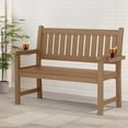 thumbnail image 1 of WINSOON All-Weather HIPS Outdoor Garden Bench, 56" Adirondack Outdoor Patio Bench -Brown, 1 of 7