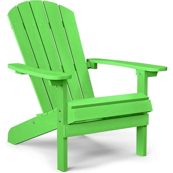 WINSOON All Weather HIPS Outdoor Plastic Adirondack Chair-Chartreuse