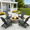 thumbnail image 1 of WINSOON All Weather HIPS Outdoor Plastic Adirondack Chairs Set Of 4-Dark Grey, 1 of 7
