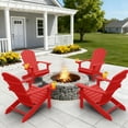 thumbnail image 1 of WINSOON All Weather HIPS Outdoor Plastic Adirondack Chairs Set Of 4-Red, 1 of 7