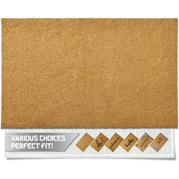ZEKOO Artificial Coir Doormat for Outdoor Outside Indoor Entrance 24"x 36"- Yellow