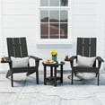 thumbnail image 1 of WINSOON Cup-Holder Adirondack Chair and Table Set 3 PCS Outdoor Patio Chairs, Black Finish, 1 of 7